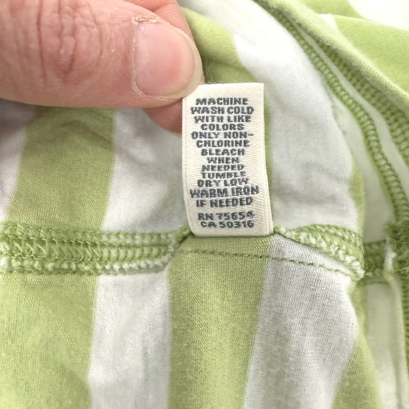 Abercrombie & Fitch Y2K Vtg Striped LS Bella Swan Top Green White Womens Large - Picture 5 of 9